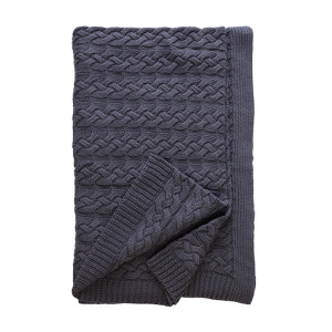 Луксозно плетено одеяло от фин памук в сиво - Tirol